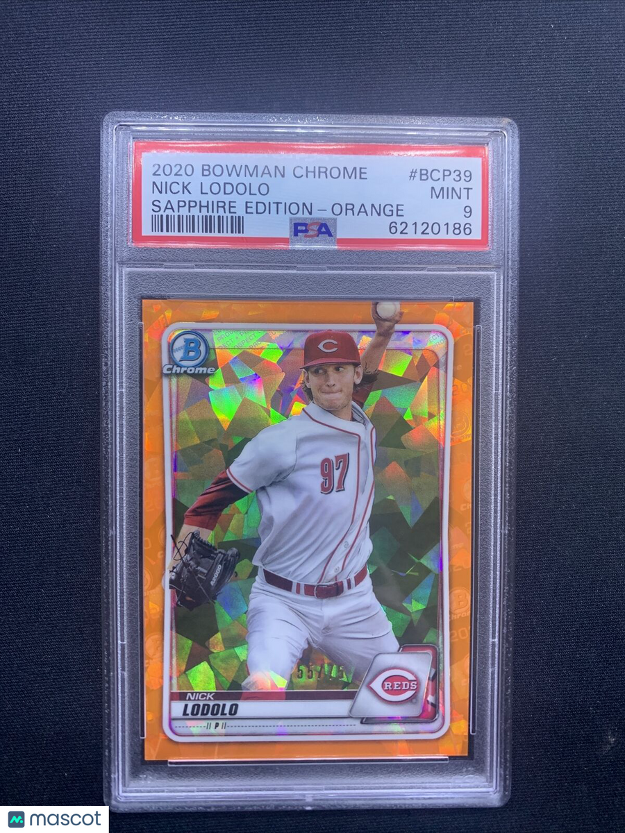 2020 Bowman Chrome Orange Sapphire Nick Lodolo PSA 9 /75 Pop 2