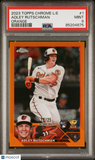 2023 Topps Chrome Logofractor Adley Rutschman Orange Color Match /25 PSA 9 Mint