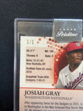 2022 Topps PRISTINE JOSIAH GRAY - #215- BLACK ENCASED PARALLEL 1/1 RC Rookie