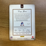 2012 Panini Prime Signatures Craig James 1/1 Yellow Printing Plate Autograph