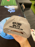 Grey Hat with Blue brim and Blue Santiago Sports Logo